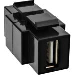 InLine USB 2.0 Snap-In Einsatz, USB A Buchse/ B Buchse, schwarzes Gehäuse