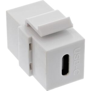 InLine USB 3.1 Keystone Snap-In Einsatz, USB-C Buchse / Buchse, weiß