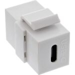 InLine USB 3.1 Keystone Snap-In Einsatz, USB-C Buchse / Buchse, weiß