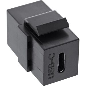 InLine USB 3.1 Keystone Snap-In Einsatz, USB-C Buchse / Buchse, schwarz