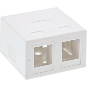 InLine Anschlussdose Aufputz für 2x Keystone RJ45 Buchse, weiß