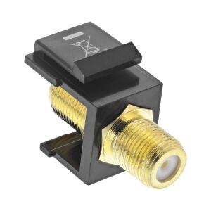 InLine Keystone Einbauadapter, für Sat-Kabel, 2x F-Buchsen, schwarz