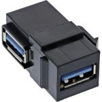 InLine USB 3.1 Keystone Einsatz, USB-A Buchse / Buchse, gewinkelt, schwarz