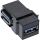 InLine USB 3.1 Keystone Einsatz, USB-A Buchse / Buchse, gewinkelt, schwarz