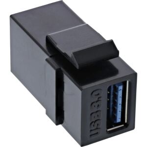 InLine USB 3.1 Keystone Snap-In Einsatz, USB-A Buchse / Buchse, schwarz
