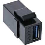 InLine USB 3.1 Keystone Snap-In Einsatz, USB-A Buchse / Buchse, schwarz