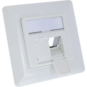 InLine Rahmenset für 2x RJ45 Bu/LSA Einsatz, Keystone SNAP-In, weiß RAL9010