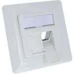 InLine Rahmenset für 2x RJ45 Bu/LSA Einsatz, Keystone SNAP-In, weiß RAL9010