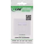 InLine Rahmenset für 2x RJ45 Bu/LSA Einsatz, Keystone SNAP-In, weiß RAL9010