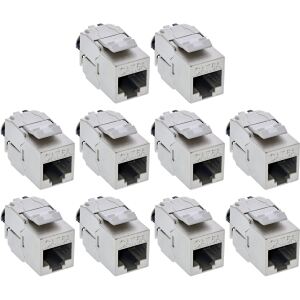 InLine Keystone RJ45 Buchse Slim SNAP-In Cat.6A, integr. Kabelbinder, 10er Pack
