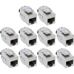 InLine Keystone RJ45 Buchse Slim SNAP-In Cat.6A, integr. Kabelbinder, 10er Pack