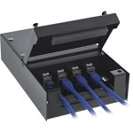 InLine Anschlussdose Aufputz für 4x Keystone RJ45 Buchse, Metall, schwarz