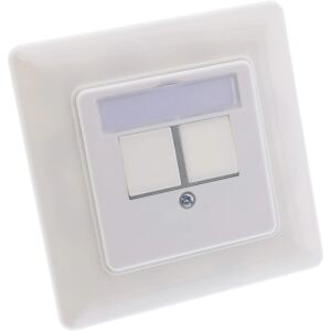 InLine Rahmenset für 2x RJ45 Bu/LSA Einsatz 90°, Keystone SNAP-In, weiß RAL