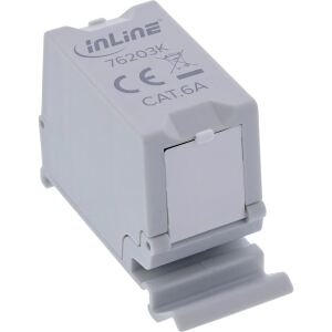 InLine Cat.6A RJ45-Doppelkupplung für Hutschiene