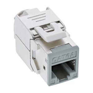 InLine Keystone RJ45 Buchse, geschirmt, Cat.6A, grau 8er Pack