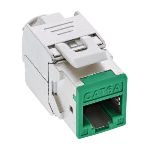 InLine Keystone RJ45 Buchse, geschirmt, Cat.6A, grün 8er Pack