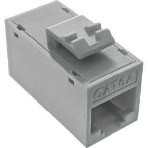 InLine Keystone RJ45 Buchse/Buchse, ungeschirmt, Cat.6A, 8er Pack, grau