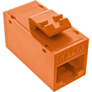 InLine Keystone RJ45 Buchse/Buchse, ungeschirmt, Cat.6A, 8er Pack, orange