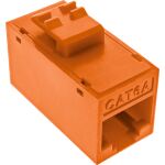InLine Keystone RJ45 Buchse/Buchse, ungeschirmt, Cat.6A, 8er Pack, orange