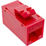 InLine Keystone RJ45 Buchse/Buchse, ungeschirmt, Cat.6A, 8er Pack, rot