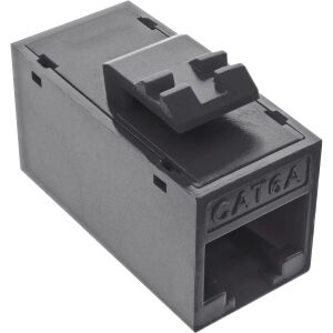 InLine Keystone RJ45 Buchse/Buchse, ungeschirmt, Cat.6A, 8er Pack, schwarz