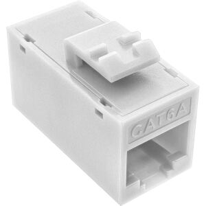 InLine Keystone RJ45 Buchse/Buchse, ungeschirmt, Cat.6A, 8er Pack, weiß