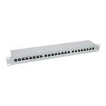 InLine Patchfeld Cat.6, 24-fach, 48,26cm (19"), 1HE, lichtgrau, RAL7035