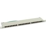 InLine Patchfeld Cat.6, 24-fach, 48,26cm (19"), 0.5HE, lichtgrau, RAL7035