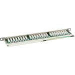 InLine Patchfeld Cat.6, 24-fach, 48,26cm (19"), 0.5HE, lichtgrau, RAL7035