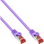 InLine Patchkabel, S/FTP (PiMf), Cat.6, 250MHz, PVC, Kupfer, violett, 0,5m