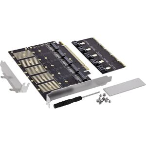 InLine Schnittstellenkarte, PCIe x16 zu 5x M.2 Key B SATA, inkl. Low-Profile