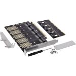 InLine Schnittstellenkarte, PCIe x16 zu 5x M.2 Key B SATA, inkl. Low-Profile