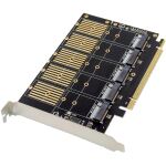 InLine Schnittstellenkarte, PCIe x16 zu 5x M.2 Key B SATA, inkl. Low-Profile