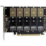 InLine Schnittstellenkarte, PCIe x16 zu 5x M.2 Key B SATA, inkl. Low-Profile
