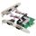 InLine PCIe x1 Schnittstellenkarte, 4x RS-232, Low Profile