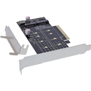 InLine PCIe Karte zu 2x intern NVMe M.2 Key M – Bifurcation, PCIe x8