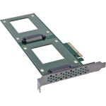 InLine PCIe Karte zu 2x intern U.2 NVMe SFF-8639 – Bifurcation, PCIe x8, schmal