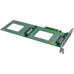InLine PCIe Karte zu 2x intern U.2 NVMe SFF-8639 – Bifurcation, PCIe x8, schmal
