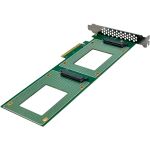 InLine PCIe Karte zu 2x intern U.2 NVMe SFF-8639 – Bifurcation, PCIe x8, schmal