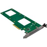 InLine PCIe Karte zu 2x intern U.2 NVMe SFF-8639 – Bifurcation, PCIe x8, schmal