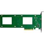InLine PCIe Karte zu 2x intern U.2 NVMe SFF-8639 – Bifurcation, PCIe x8, schmal