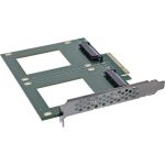 InLine PCIe Karte zu 2x intern U.2 NVMe SFF-8639 – Bifurcation, PCIe x8, breit