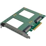 InLine PCIe Karte zu 2x intern U.2 NVMe SFF-8639 – Bifurcation, PCIe x8, breit