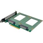 InLine PCIe Karte zu 2x intern U.2 NVMe SFF-8639 – Bifurcation, PCIe x8, breit