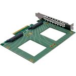 InLine PCIe Karte zu 2x intern U.2 NVMe SFF-8639 – Bifurcation, PCIe x8, breit