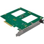 InLine PCIe Karte zu 2x intern U.2 NVMe SFF-8639 – Bifurcation, PCIe x8, breit
