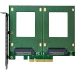 InLine PCIe Karte zu 2x intern U.2 NVMe SFF-8639 – Bifurcation, PCIe x8, breit
