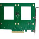 InLine PCIe Karte zu 2x intern U.2 NVMe SFF-8639 – Bifurcation, PCIe x8, breit