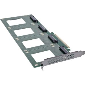 InLine PCIe Karte zu 4x intern U.2 NVMe SFF-8639 – Bifurcation, PCIe x16