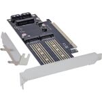 InLine PCIe Karte x16 zu 2x M.2, 1x mSATA